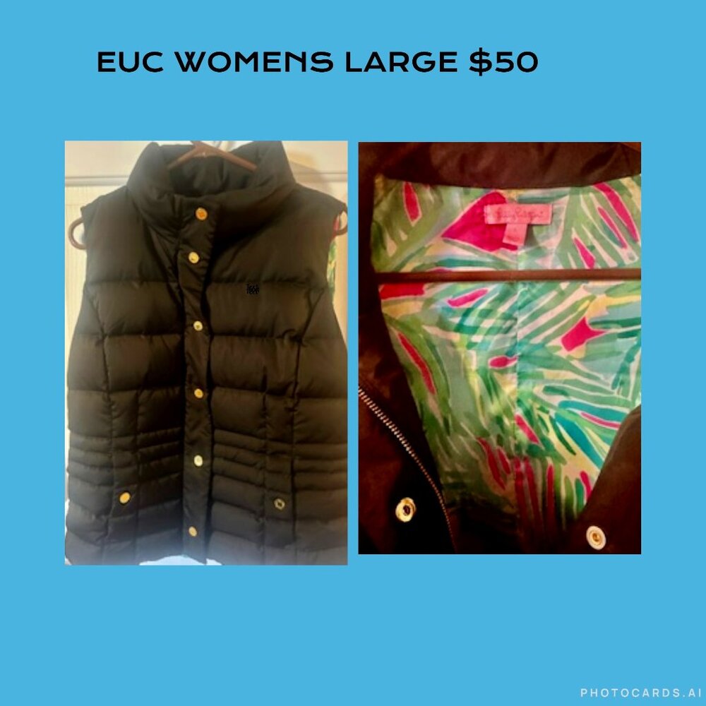 Lilly Pulitzer Black Vest Size large